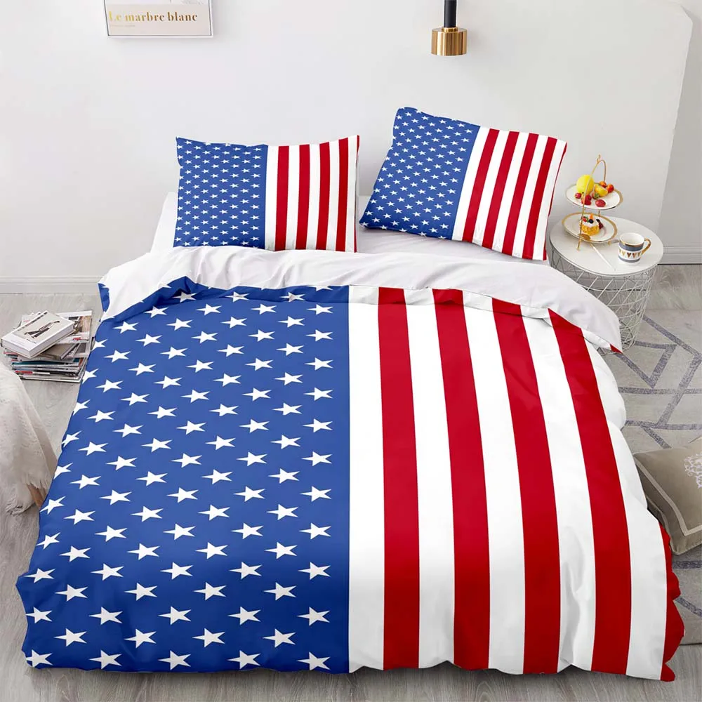 

USA Flag Bedding Sets 3D Kids Duvet Cover Set With Pillowcase Twin Full Queen King Bedclothes Bed Linen For Boys Girls
