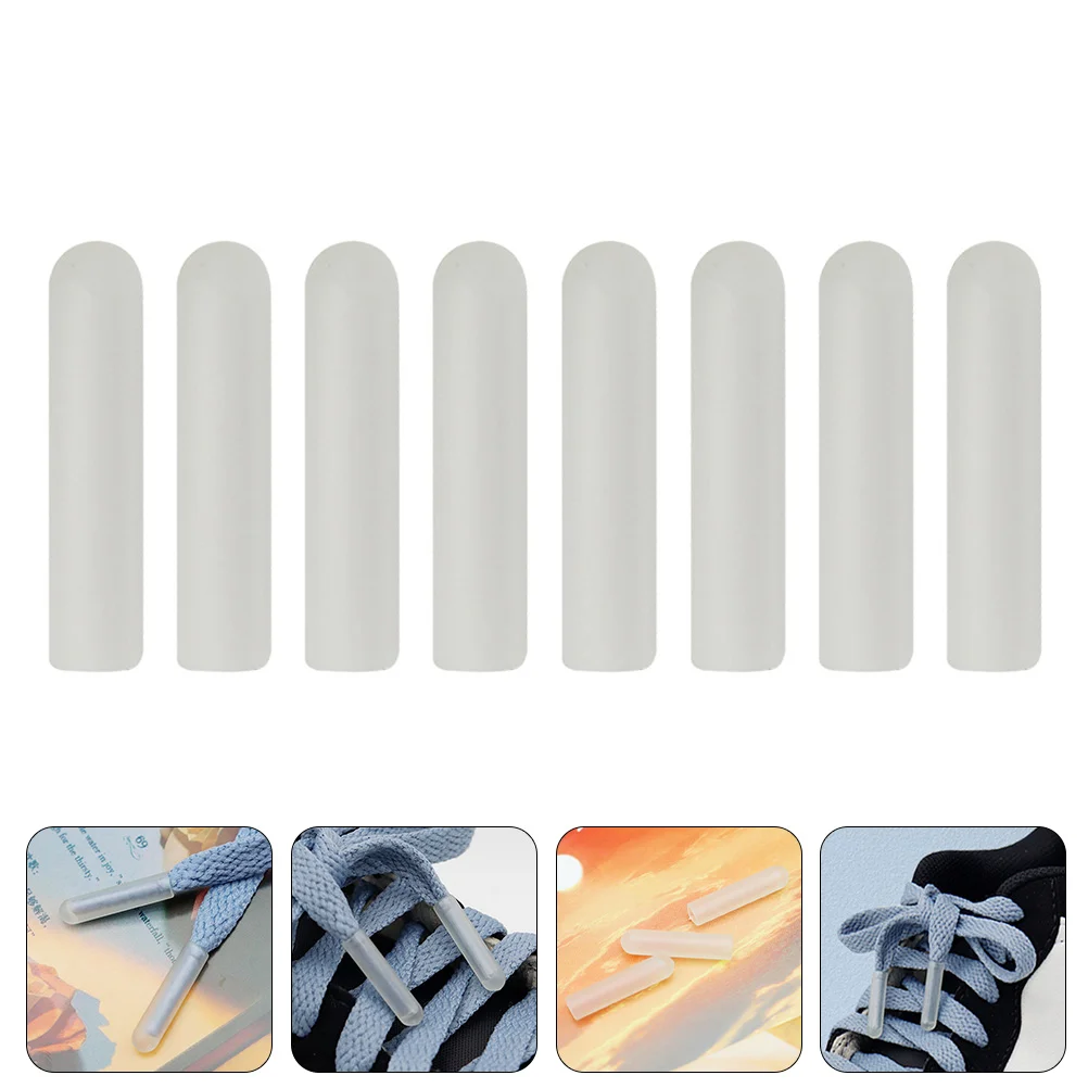 8 Pcs Jacket with Hat Shoelace Head Laces for Sneakers Plastic Replacement Tips