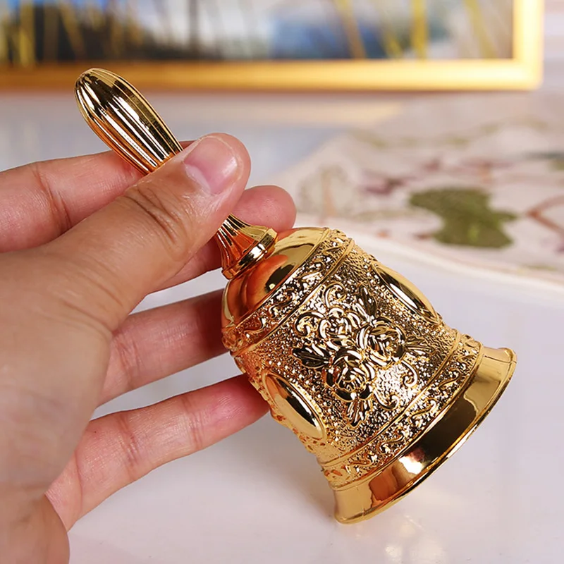 

Zinc Alloy Rustproof Floral Hand Bell Vintage Multipurpose Decorative Handheld Metal Crafts Home Furnishings