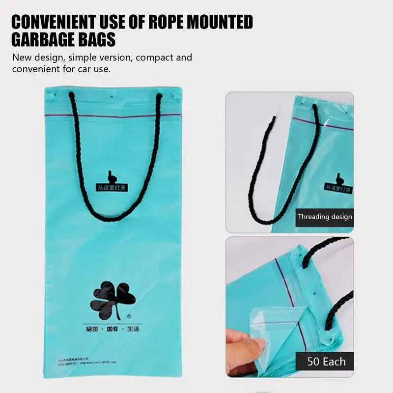 Car Hanging Sticky Trash Bags 50 Pcs Disposable Trash Bag Multiuse Car Biodegradable Rubbish Holder For Vehicle kitchen