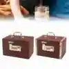 Wooden Treasure Chest Educational Large Capacity Locking Safety Multipurpose Wood Money Storage Box with Password Lock for Kids 4