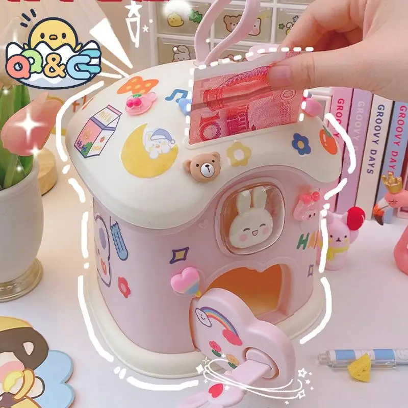 Money Saving Box Piggy Bank Coin Deposit Box Mushroon Piggy Bank Kids Toy Cartoon Money Box Save Kawaii Coin Bank Cashlarge Capacity Saving Money Children Birthday Gift