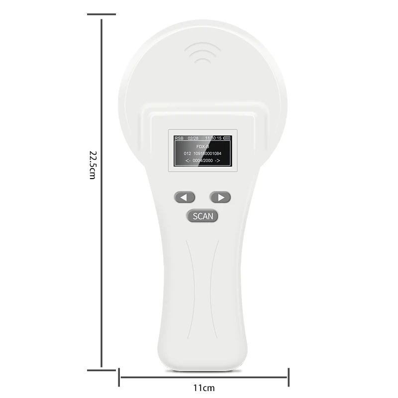 FDX-A FDX-B 11785 반려동물 마이크로칩 스캐너, 134.2KHz, 125Kh RFID, EM4305 귀 태그 리더, ISO11784
