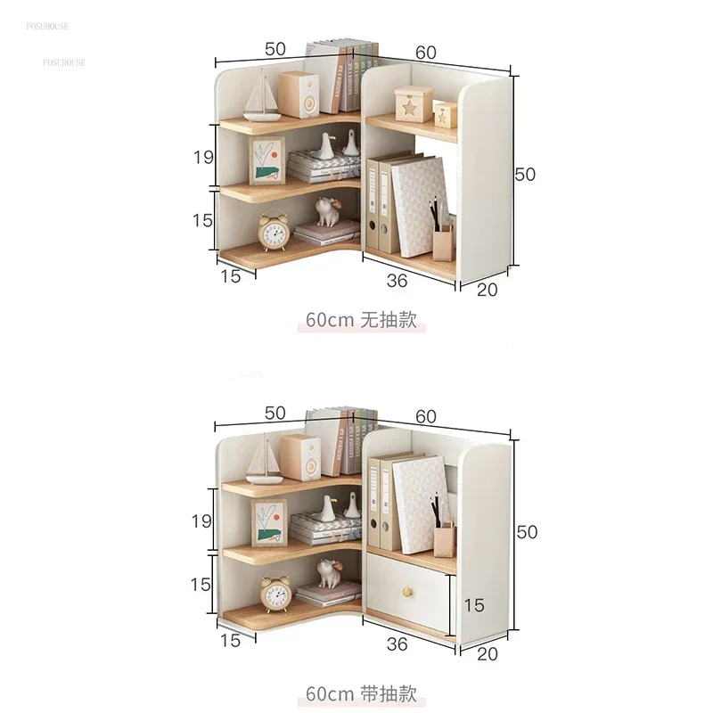 Wooden Bookcases Living Room Table Shelf Corner Small Bookshelf Furniture