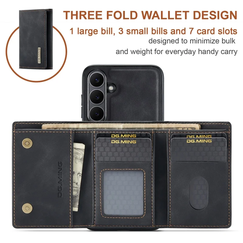 Versatile Leather Wallet Phone Case with Magnetic Closure