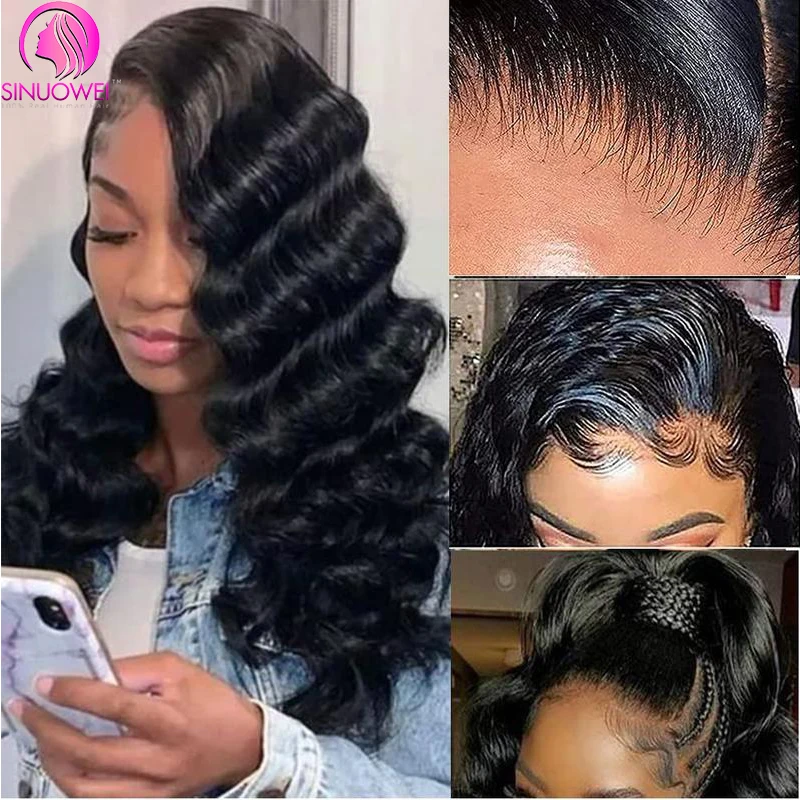 Human Hair Wig 200% Loose Deep Wave Wig 13X6 Lace Frontal Human Hair Wigs for Women Pre Plucked Deep Curly 13x4 Transparent Lace Frontal Wigs