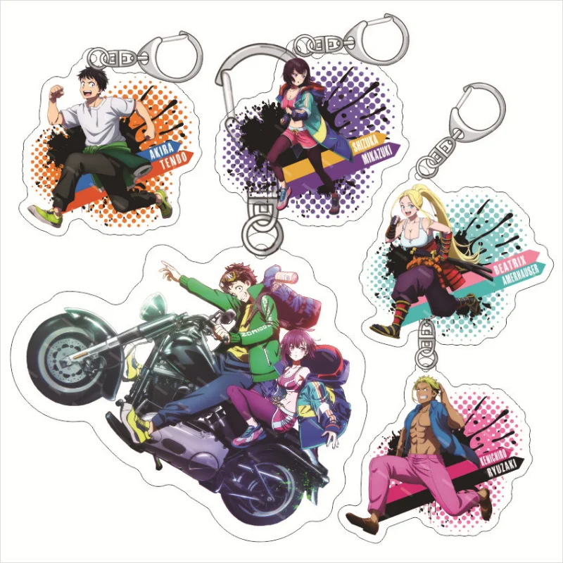 

Acrylic Car Keyring Anime KeyChain Women Zombies 100 Key Chain for Men Party Pendant Japanese Cosplay Girl Kid Gift Jewelry Cute