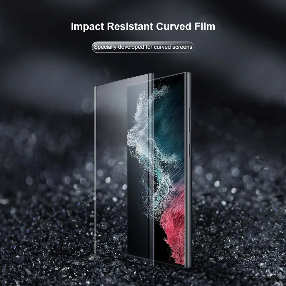 Nillkin 2 Pcs Impact Resistant Curved for Samsung Galaxy S23 Ultra / S23+ S23 Plus, Full Glued Curved Protective Film
