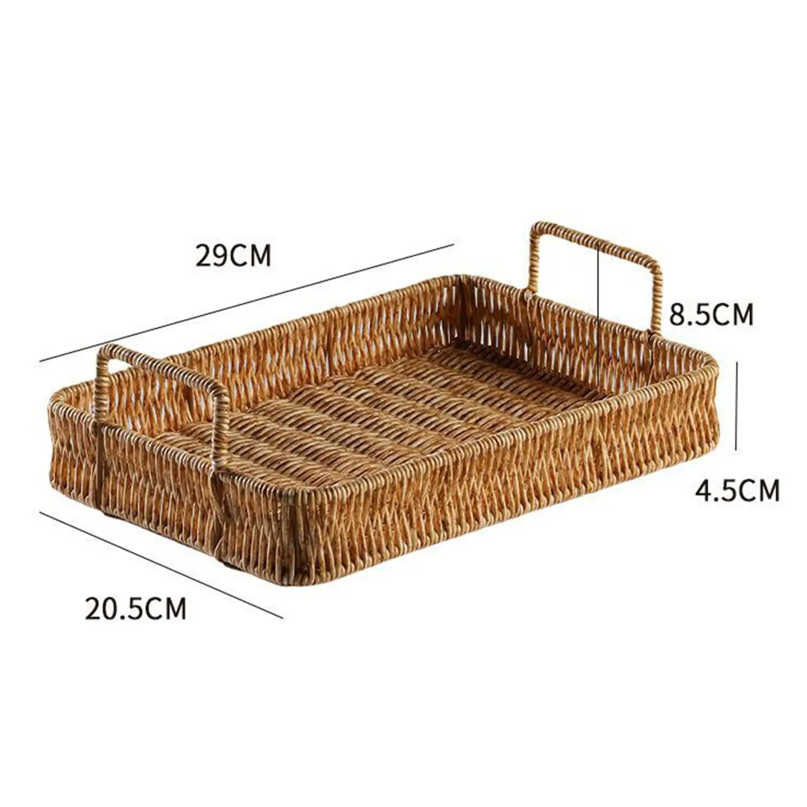 Rectangular Hand Woven Serving Tray Multipurpose Decoration Vegetables Holder Kitchen Organizer Crafts for Coffee Table Home 6