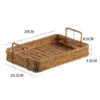 Rectangular Hand Woven Serving Tray Multipurpose Decoration Vegetables Holder Kitchen Organizer Crafts for Coffee Table Home 6