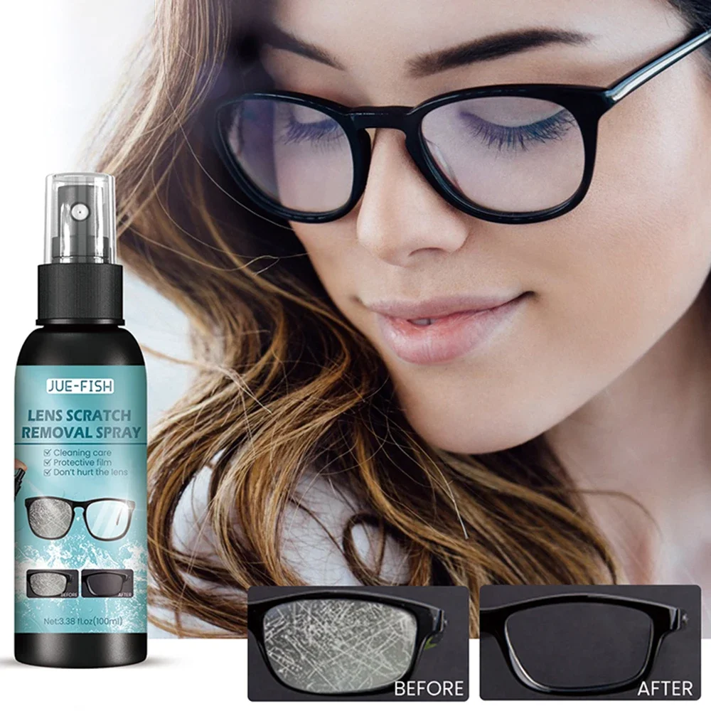 100ml Eyeglass Scratch Removal Spray Anti Fog Screen Optical Equipment Lens Scratch Remover Natural Lens Cleaner Anti Misting