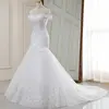 Customized Mermaid Women Wedding Dresses Off Shoulder V Neck Appliques Bridal Gowns Court Train Vestido De Noiva robe de mariée 1