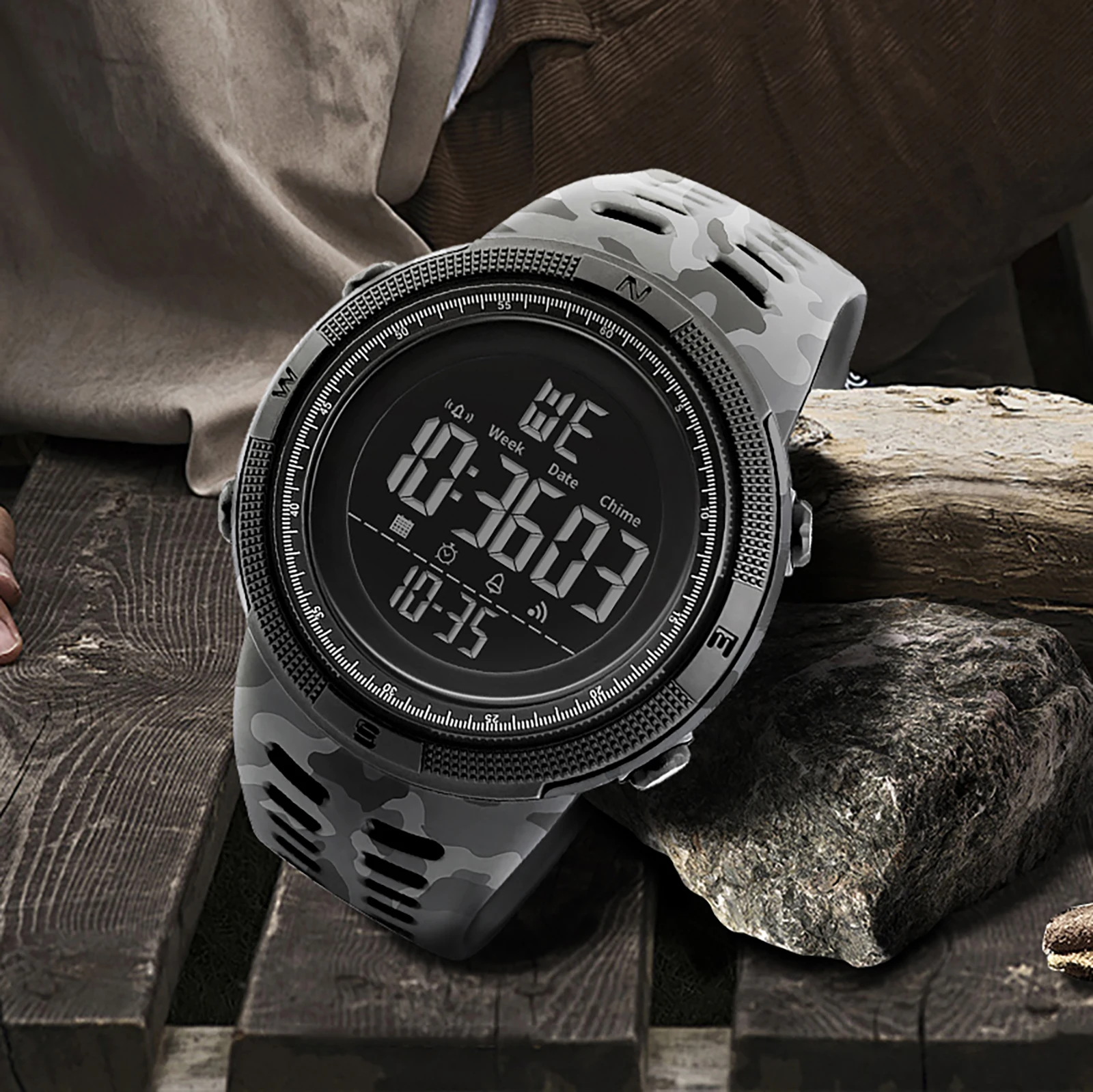LED Digital Watch 2025 SMAEL Digital Watch Military Men's 50m Waterproof Alam Clock Big Dial Watch 1915 Man Sports Digital