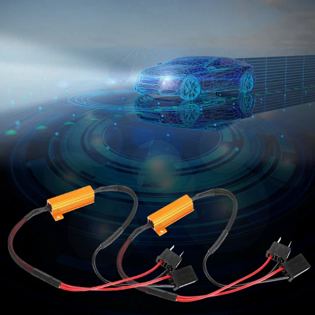 Car LED Decoders for H7 Headlight Anti Hyper Flash No Error Load Resistor Wiring Headlight Decoder Load Resistor Decoder 3