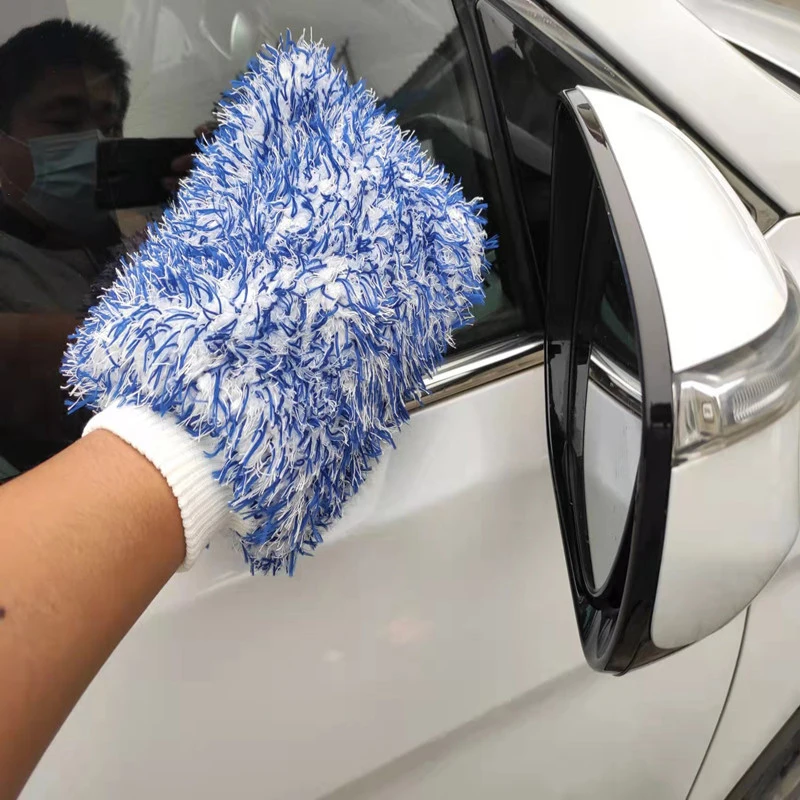 

Auto Care Double-faced Glove Car Wash Microfiber Chenille Gloves Thick Auto Cleaning Mitt Wax Detailing Waterproof Brush