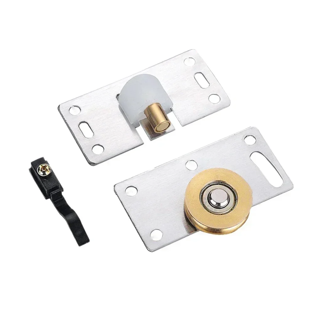 1 Set Sliding Door Rollers Mute Nylon Wheels Gear Track Kit 30mm Furniture Roller Wheel Sliding Door Runner For Wardrobe Cabinet