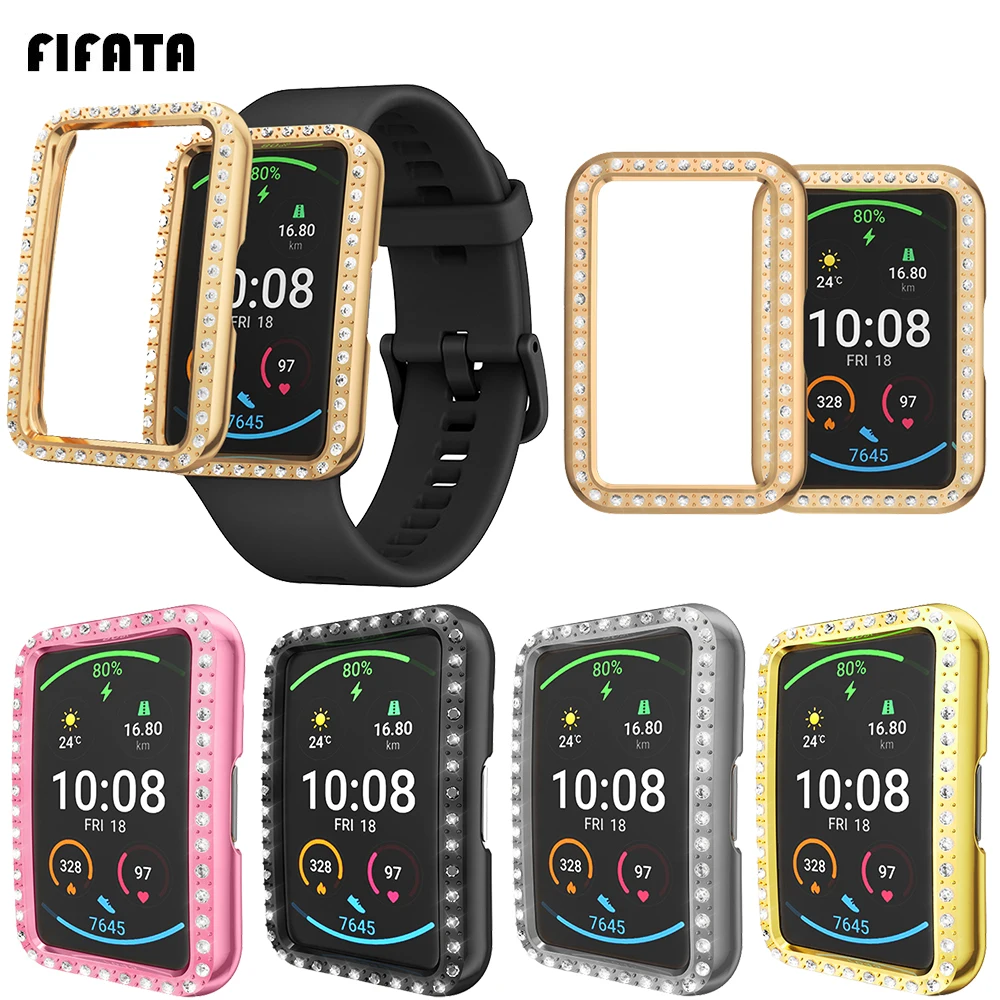 

FIFATA PC Diamond Plating Protective Shell For Huawei Watch Fit Smart Watch Case Cover Accessories For Huawei Fit Watch Case