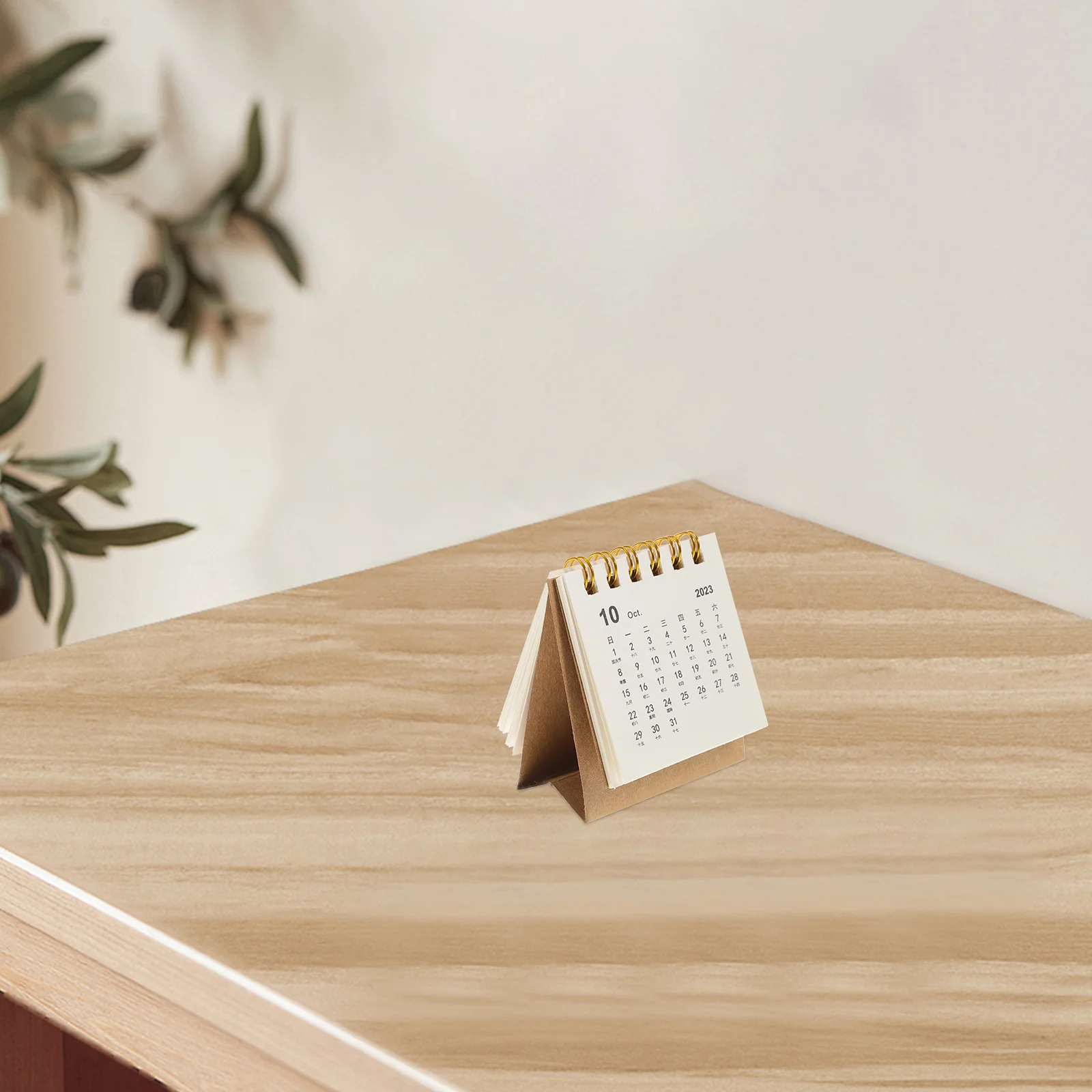 Miniture Decoration 2023 Desk Calendar Portable Month Office Accessory Household Delicate Standing White Student calendar delicate creative decorative wooden portable manual calendar perpetual calendar for office