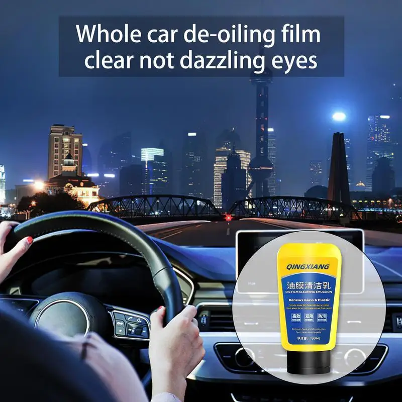 

Car Glass Oil Film Removing Paste Durable Windshield Polishing Degreaser Cleaning Agent Eliminates Water Spots Bird Droppings