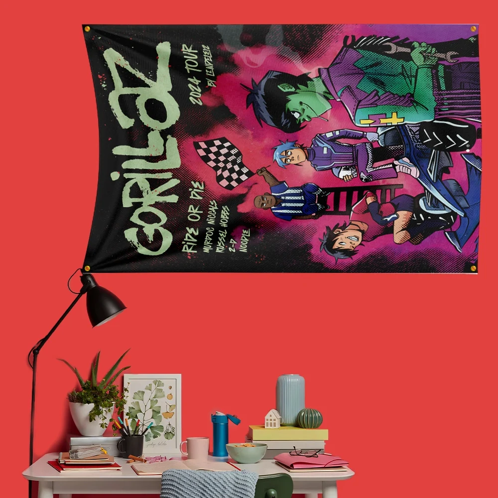 Gorillaz-Inspired Rock Music Flag - Large Decorative Banner