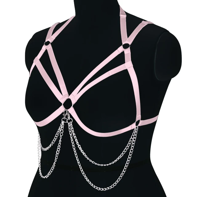 Heart Accessories Harness Punk Gothic Style Hollow Bra Busty Women