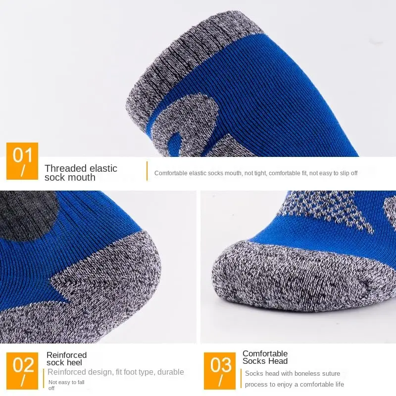 Winter Warm Ski Socks Thermal Anti-slip Knee High Snowboard Wool Socks Moisture-wicking Cold-proof Thickened Long Tube Socks