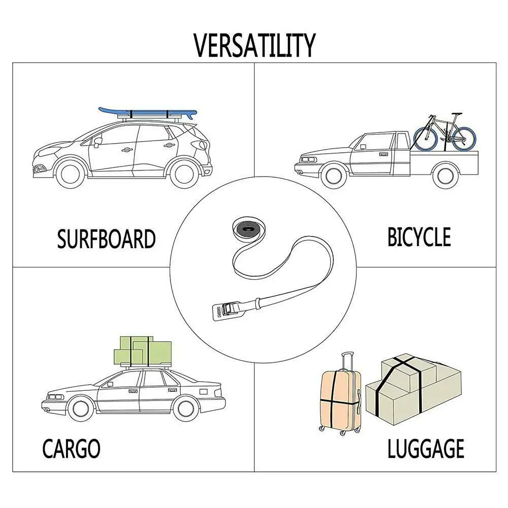 Cargo Straps Luggage Strap Cargo Tie Down Strap Tie Down Straps Lashing Strap 2Pcs 250kg Car Roof Rack Kayak Cam Buckle Lashing Strap Luggage Strap Polyester Quick Release Lashing With Buckle Board