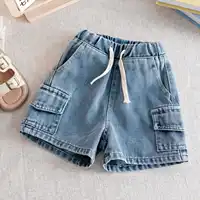 Short Cargo en Denim pour enfants garçons de 2 à 8 ans, bas en jean décontracté, taille élastique, vêtements d'extérieur pour enfants, 2026 1