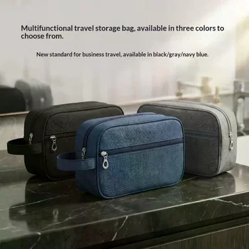 Borsa da viaggio per cosmetici da uomo, organizer da toilette in tela, custodia impermeabile per trucchi da donna, beauty case, pochette da lavaggio, borsetta