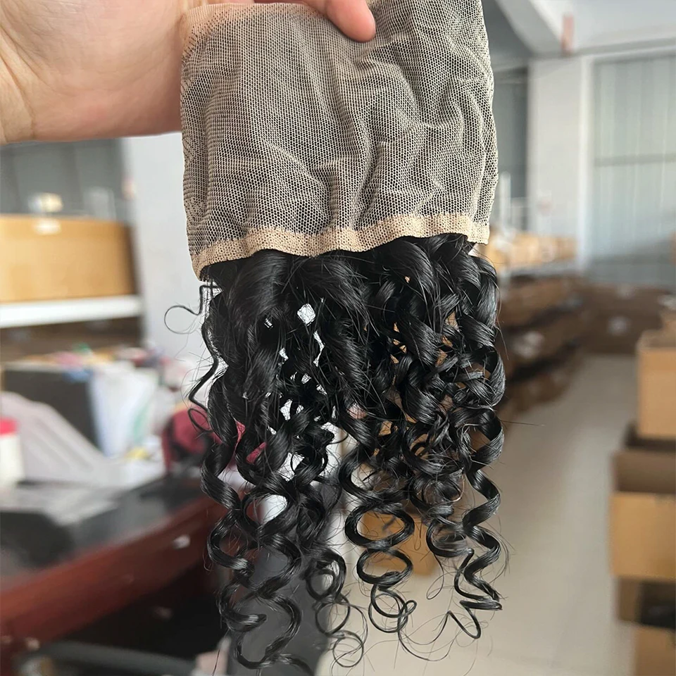 12-20 Zoll Pixie Curly Echthaar Lace Frontal Closure 4X4 Transparenter Lace Closure Vorgezupft Pixie Curly 13x4 Lace Frontal – Detail 10