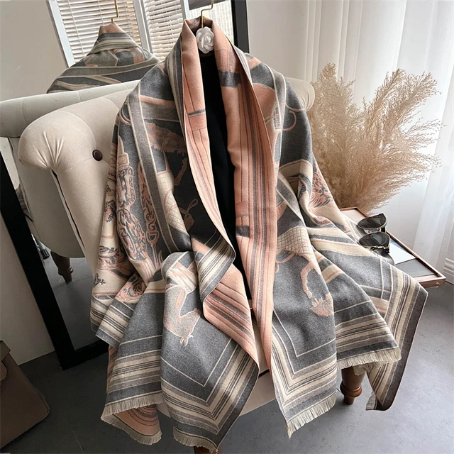 New Winter Cashmere Shawl Scarf for Women Fashion Print Pashmina Thick Warm  Blanket Bufanda Foulard Scarves Poncho 2022 - AliExpress