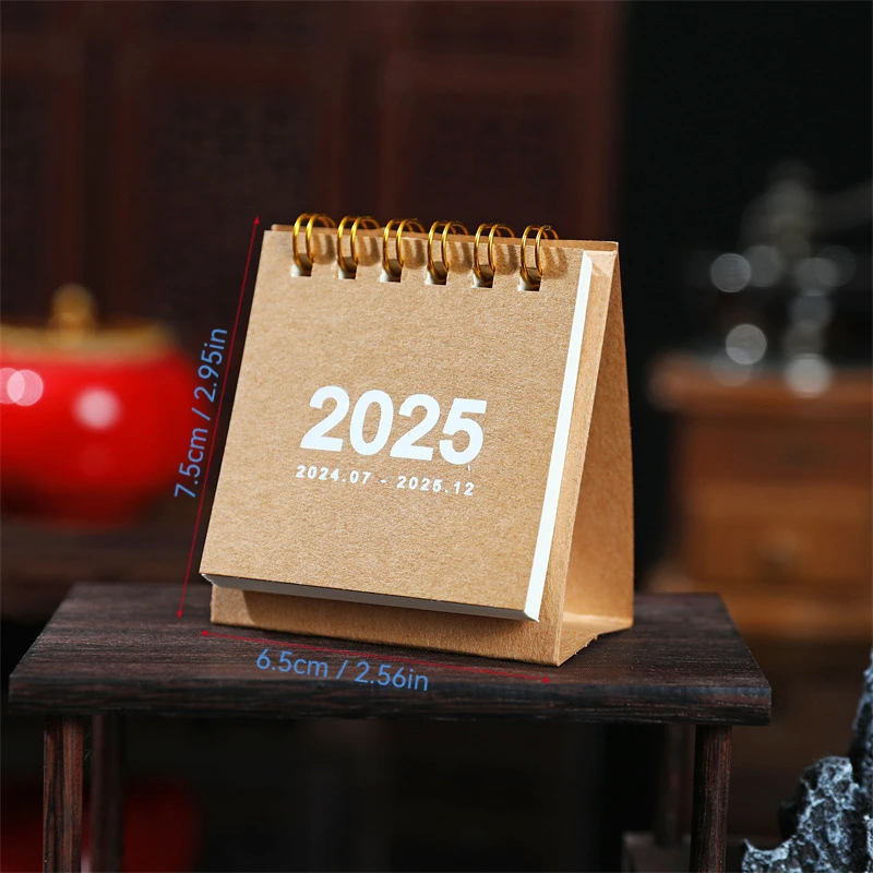 Desktop Paper Calendar Dual Daily Scheduler Table Planner Yearly Agenda Organizer 2025 Simple Solid Color