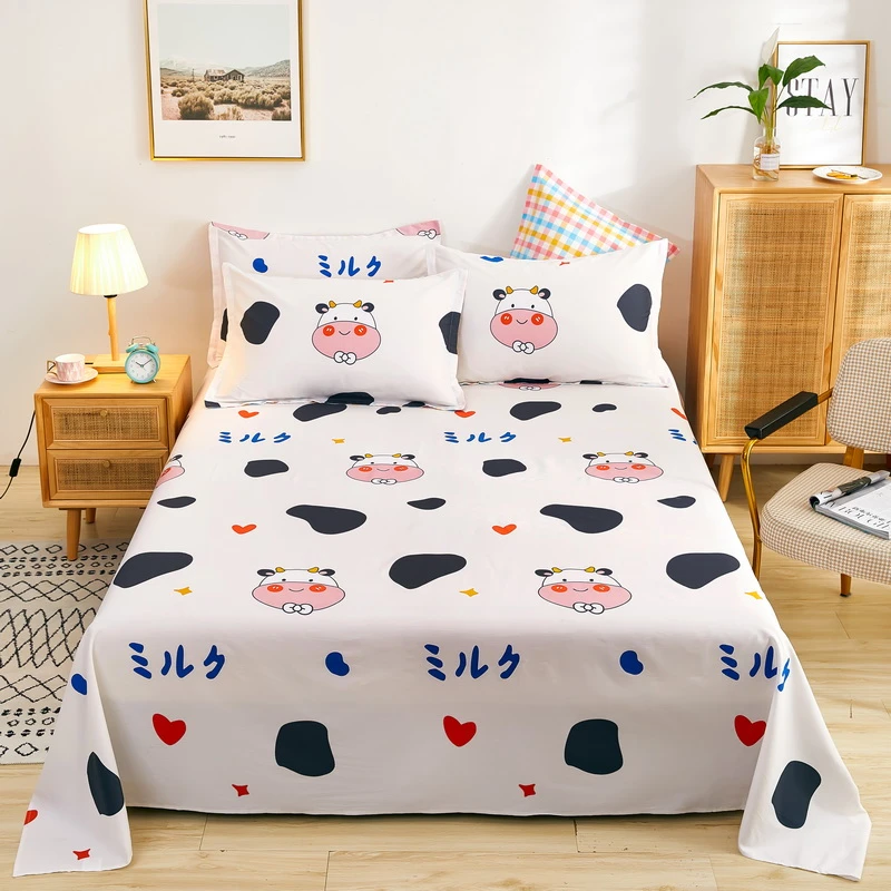 Sábana de cama 100% algodón con estampado de flores plantas para niños, sábanas de algodón puro de funda de almohada| | - AliExpress