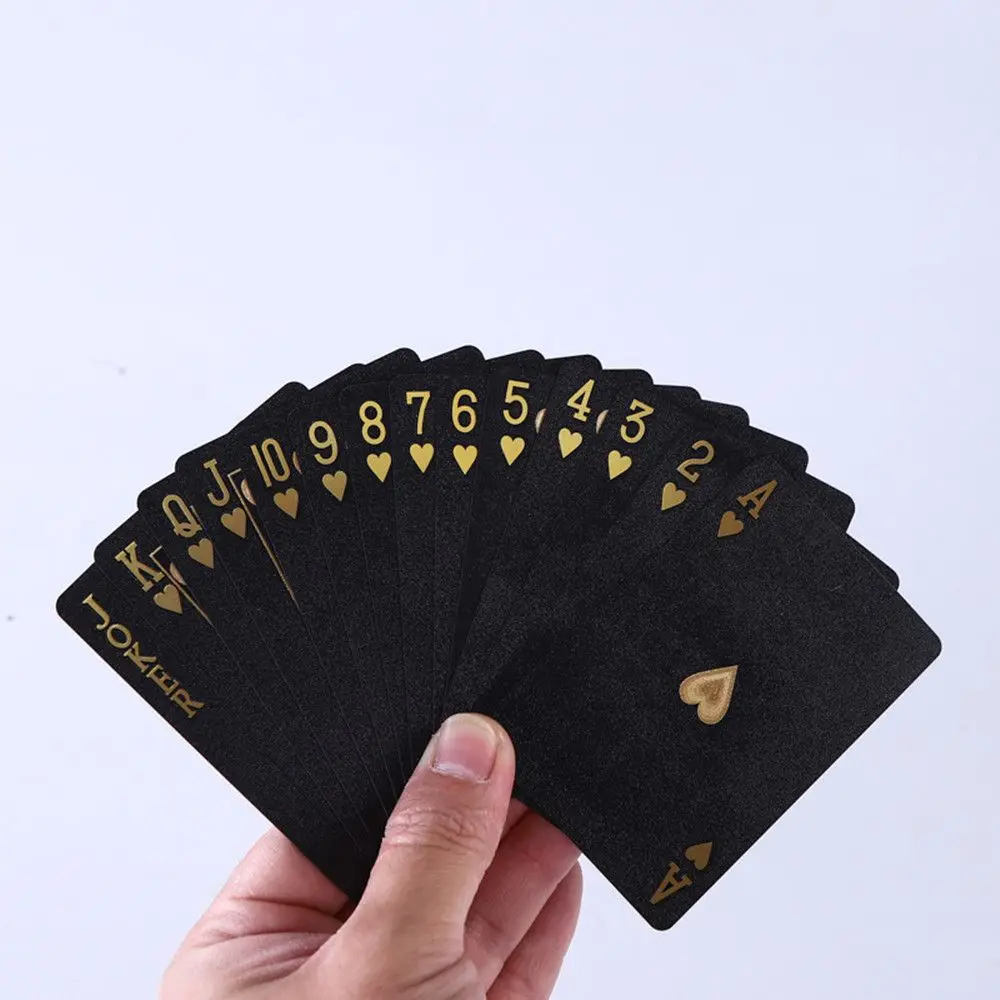 Playing Cards Plastic Playing Cards Deck 2 Styles Golden Laminate Washable Waterproof Magic Cards