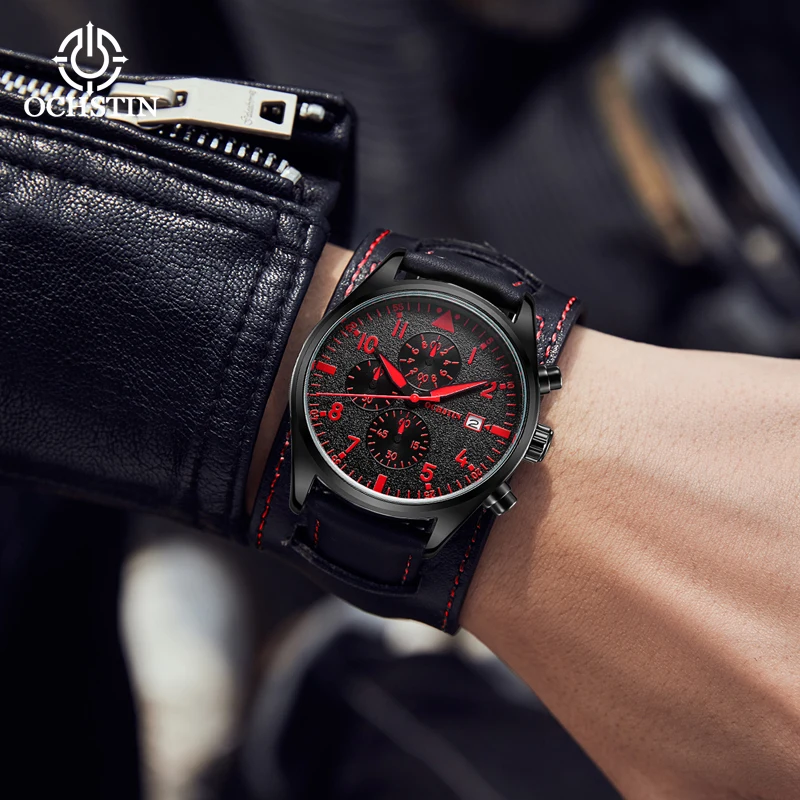 OCHSTI New 2024 Simple and Comfortable Multi functional Quartz Movement Waterproof Craftsmanship Series Watch Men's Quartz Watch