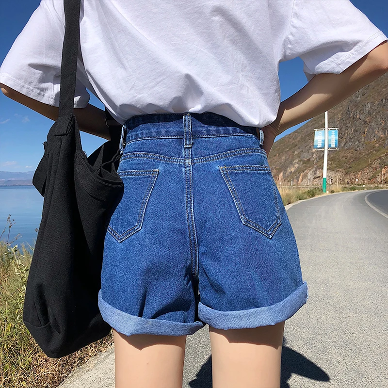 Loose Harajuku Blue Shorts Casual Street Jean Shorts Summer Clothes for Women Korean Fashion High Waist Wide Leg Denim Shorts