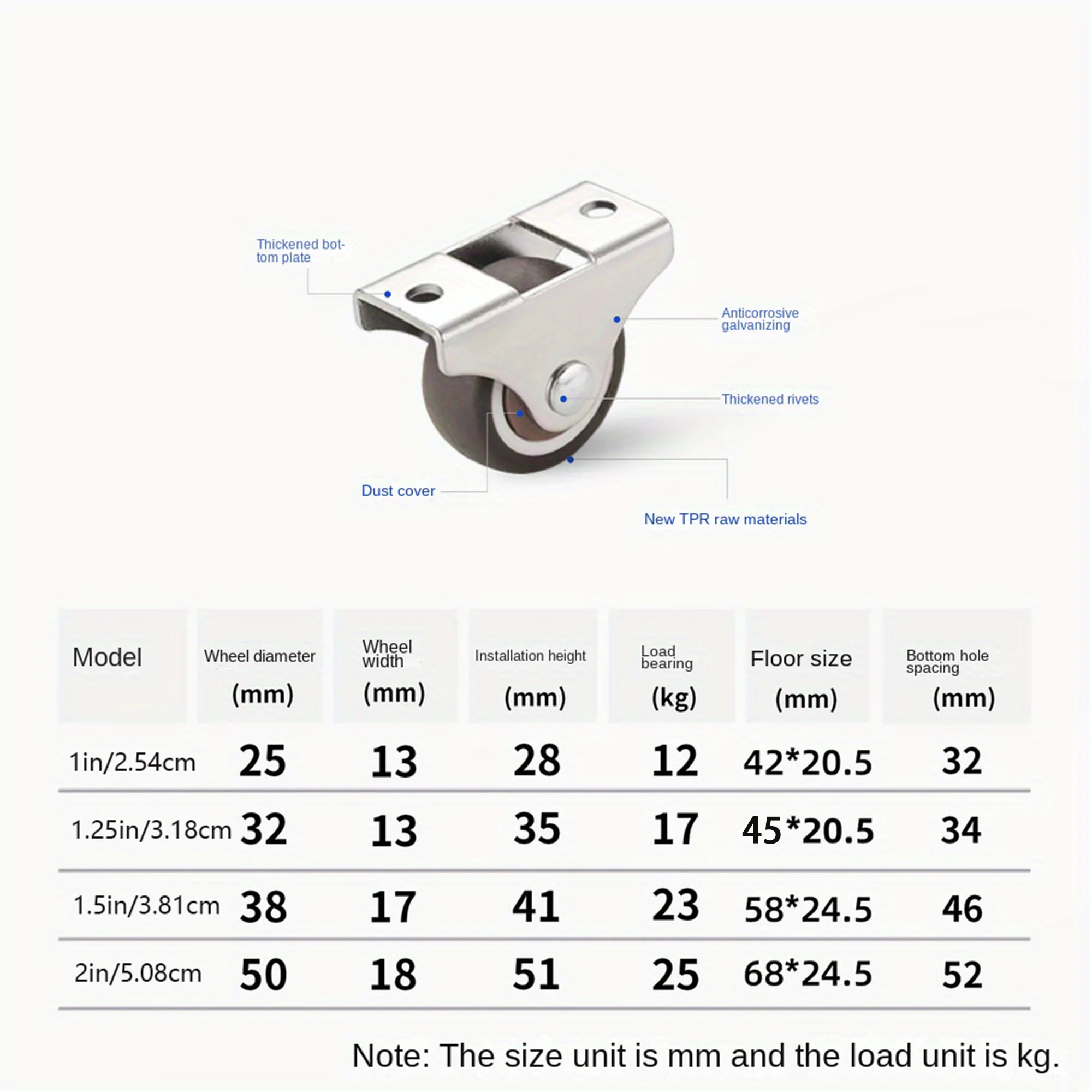 4 Pcs Small Furniture Caster Wheels Low Profile Soft Rubber Rolling Castor Wheels Mini Rigid Silent Caster Wheel for Cart Drawer furniture casters furniture casters wheels