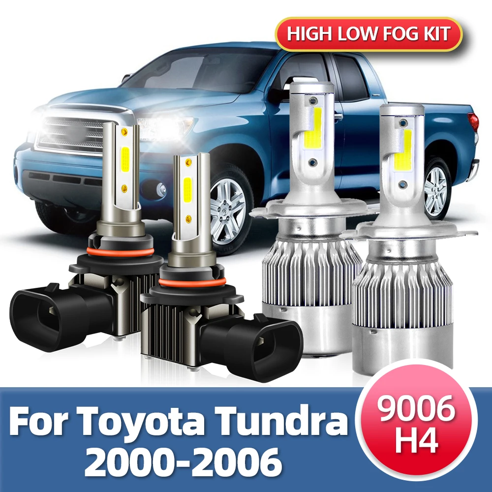 

LSlight LED Car Headlight Bulb 55W + Fog Lamp 6000K Bright Lights COB 12V For Toyota Tundra 2000 2001 2002 2003 2004 2005 2006