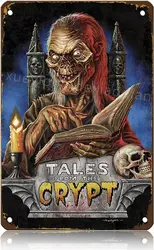 Vintage Horror TV Poster Metal Tin Sign - Tales From The Crypt Wall Decor - 14x20cm