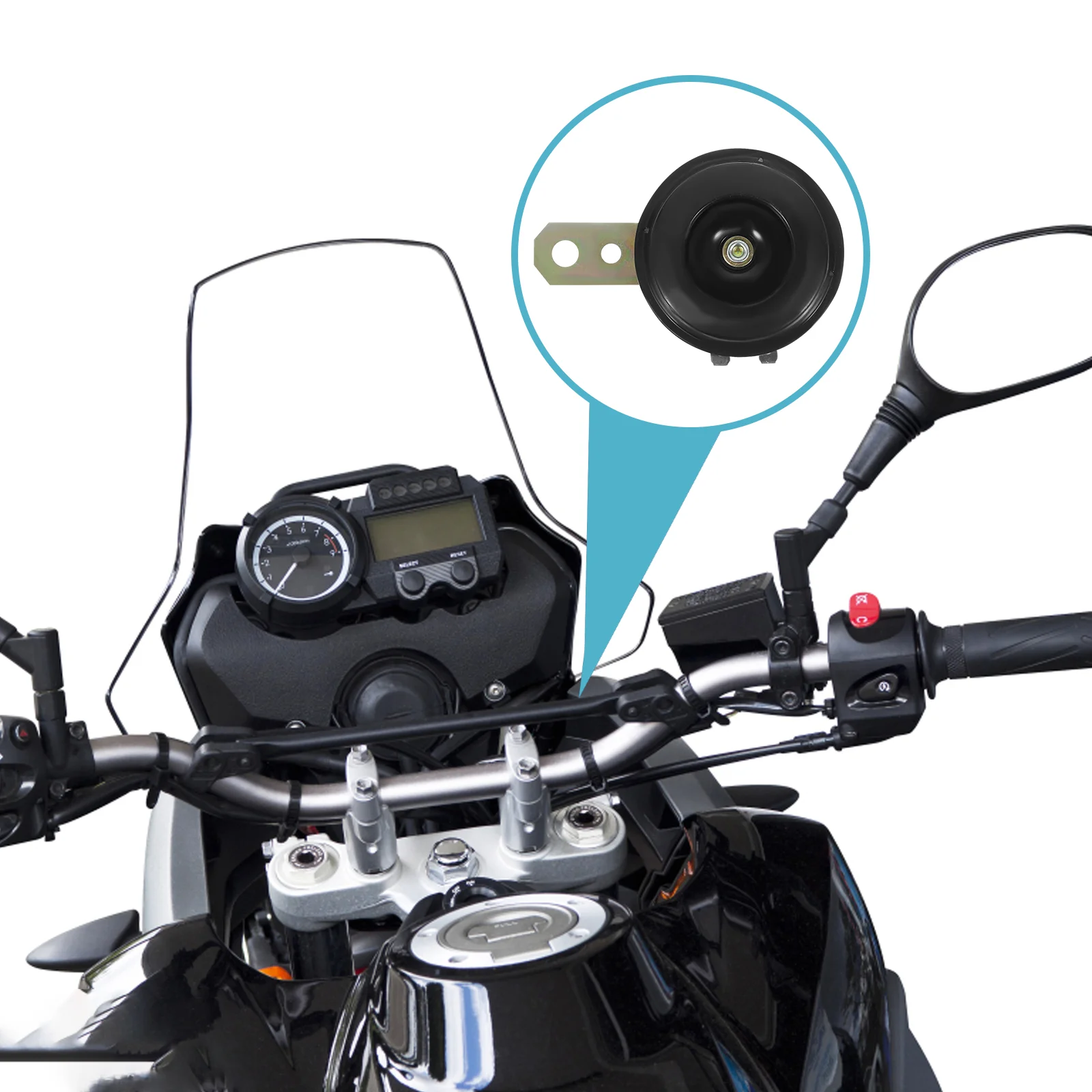 

Universal Motorcycle Air Horn 12V Super Loud 110dB for Scooter Moped Dirt Bike ATV Go-Kart Dirt Bike Pocket Bikes