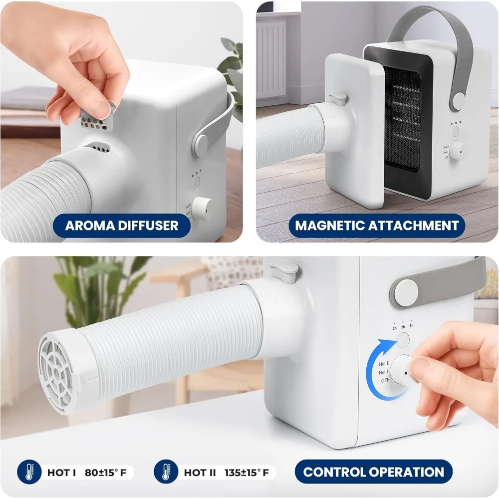 SereneLife Electric Portable Clothes Dryer 1000W Multi-Use Mini Heater & Aroma Diffuser for Home, Apartment, Dorm, Travel & RV