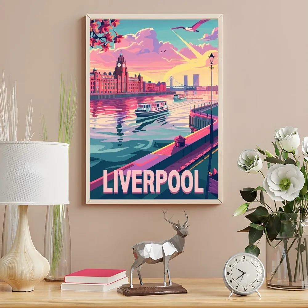 Liverpool Landschaft Kunstdruck Poster Wanddruck Wasserdicht Duschraum Zuhause Schlafzimmer Dekor Geschenk – Detail 7