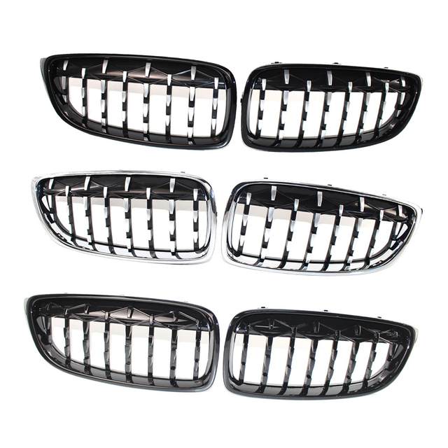 1Pair Black Car Front Kidney Grill Grille Replacement Fits for BMW F32 F33 F36 F82 M4 F83 M4