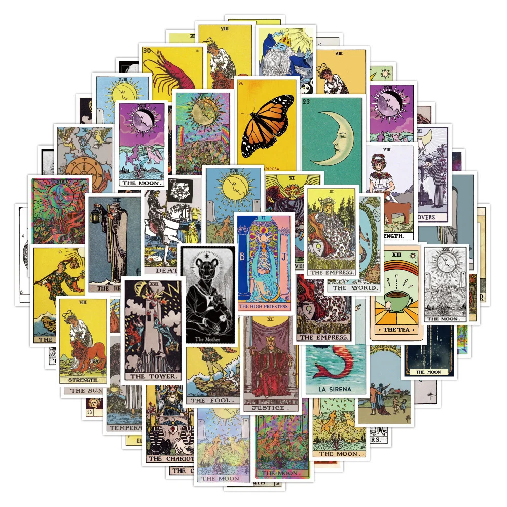 10/30/60pcs Gothic Tarot Graffiti Waterproof Stickers Cartoon Decal  Notebook Motorcycle Skateboard Laptop Phone Kid Sticker Toy 10 30 50pcs boho witchy magic moon gothic stickers apothecary tarot witch astrology decal diy laptop scrapbook phone kid sticker