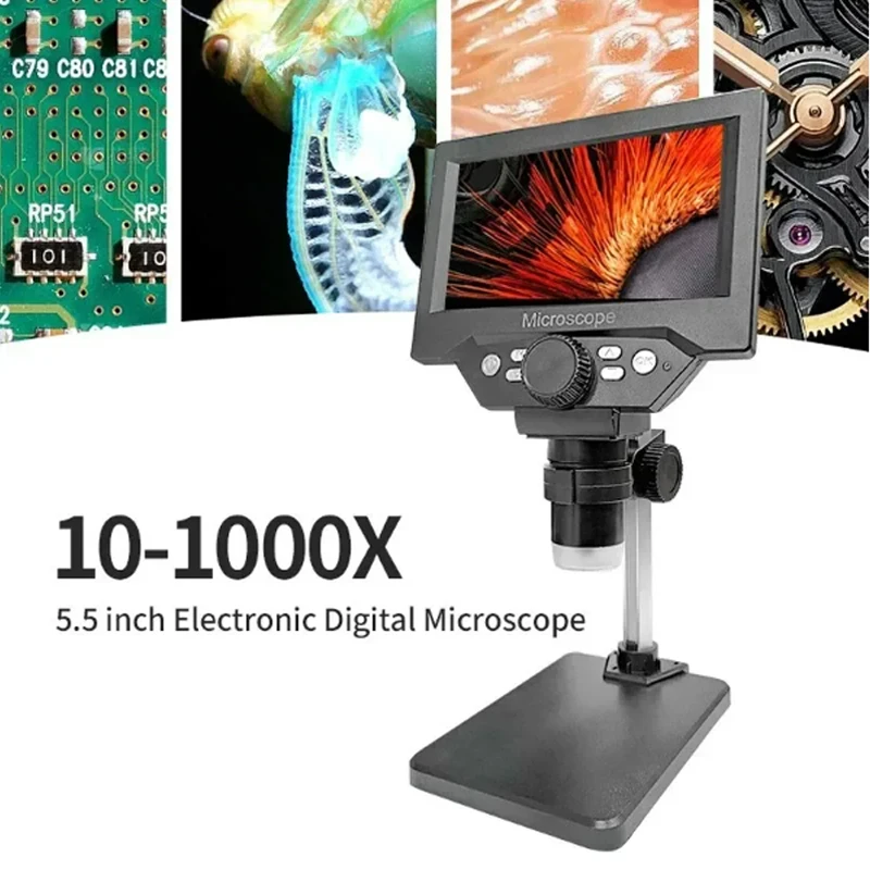 5.5inch LCD Digital Microscope 1000X 1080P Coin Microscope Magnifier with Stand Microscope For Electronics Repair Soldering 6