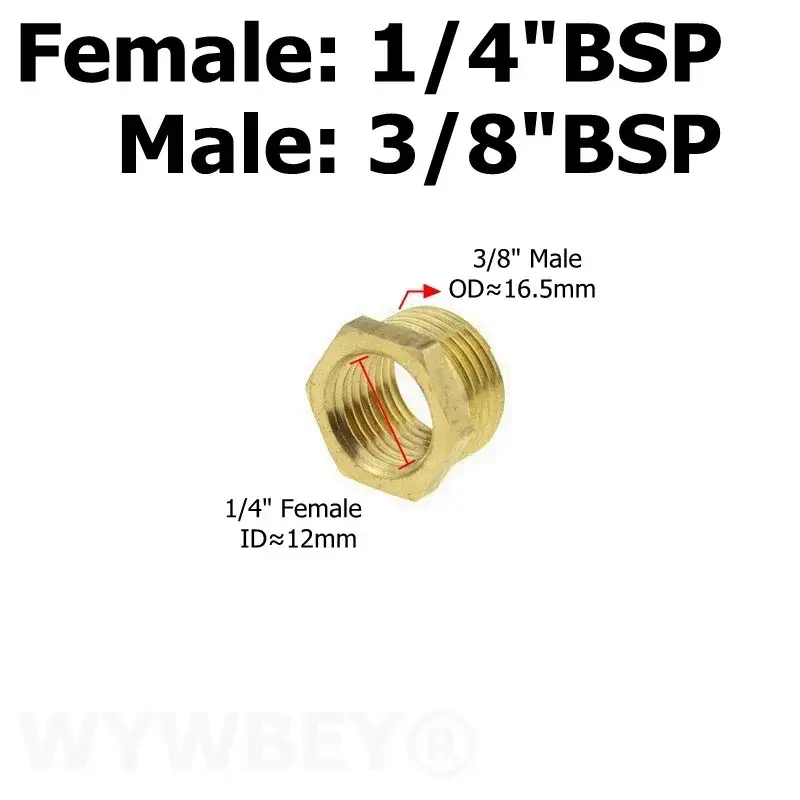 Brass Hex Bushing Reducer Pipe Fitting 1/8 1/4 3/8 1/2 3/4 F to M Threaded Reducing Copper Water Gas Adapter Coupler Connector - Image 13