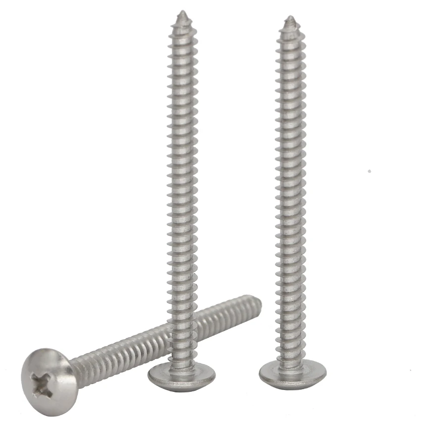 

M3 M3.5 M4 6mm 8mm 10mm to 80mm 304 316 Stainless Steel Phillips Cross Recessed Round Truss Mushroom Head Self Tapping Screw