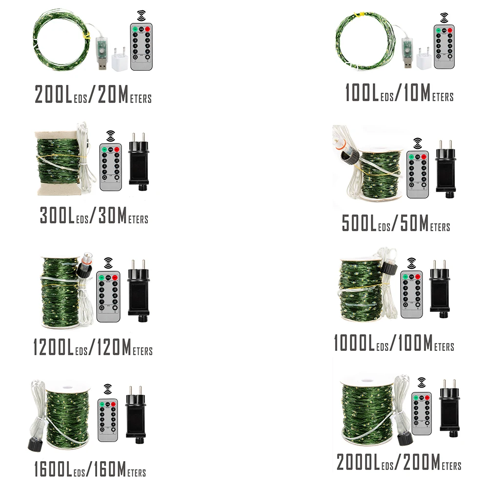 รูปสินค้า สายไฟ LED ยาว 200 เมตร กันน้ำ พร้อมรีโมท ตกแต่งได้ทุกสถานที่
