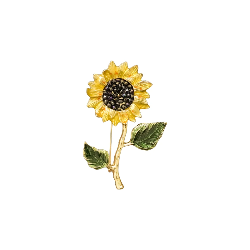 Fashion Design Enamel Sunflower Rhinestone Brooch Pins for Women Fashion  Jewelry Plant Brooches Gift - AliExpress