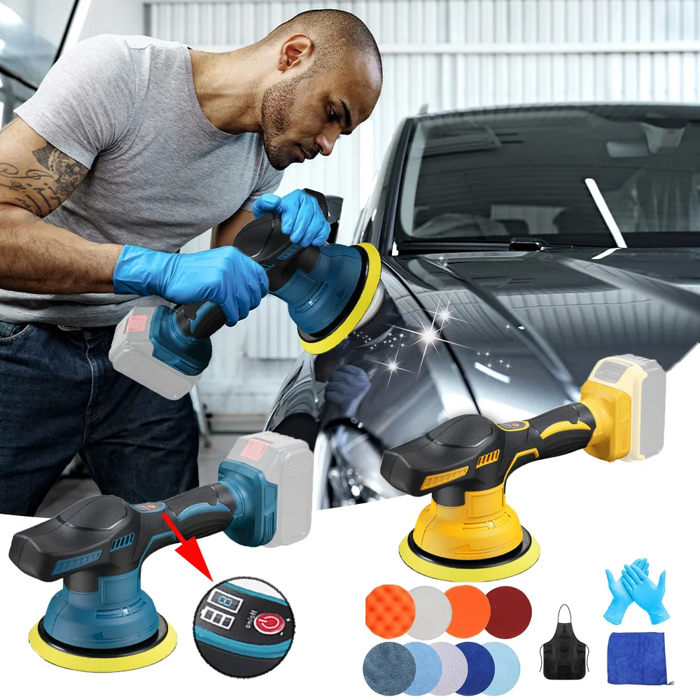 Cordless Car er Polisher For Makita/Dewalt (No Battery)8 Gears Adjustable Auto Electric Waxing Sanding Sealing Glaze Tool cordless car polisher